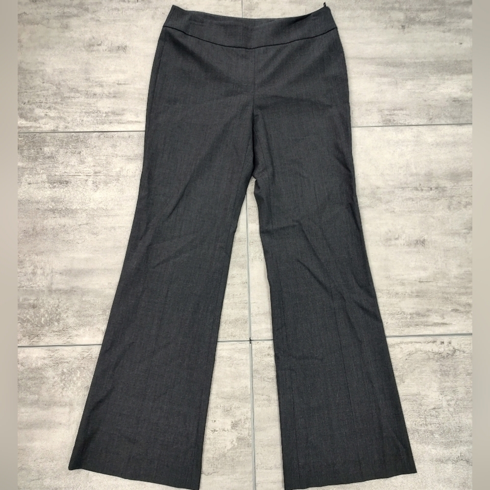 LaFayette 148 Women's Grey Virgin Wool Wide Leg Dress Pant Size 2